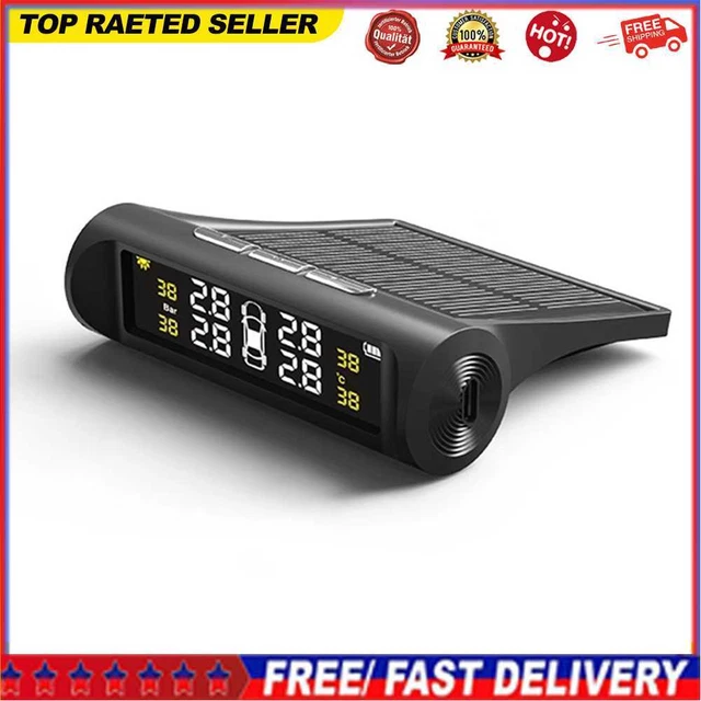 AN001 Solar Car TPMS Tyre Pressure Monitoring Temp Alarm System with 4 Sensors