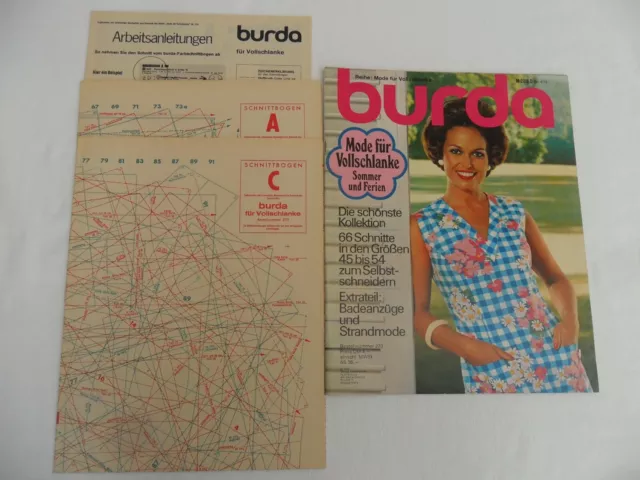 Burda  Mode für Vollschlanke SH8/73 - 10/74 - 70er Sommer und Ferienmode Vintage 2