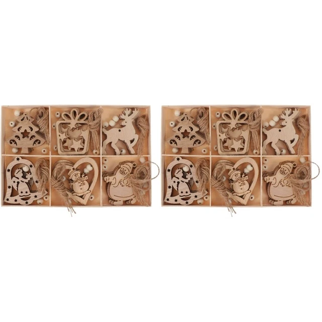 christmas wooden cutouts 2x Weihnachten Geschenk Tags Weihnachten Unfinished Hol