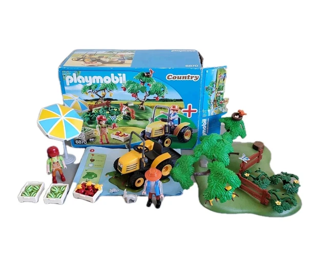 PLAYMOBIL Vintage Ferme 3500 (1978) - Tracteur, Fermier, Pot à Lait - Occasion Boîte