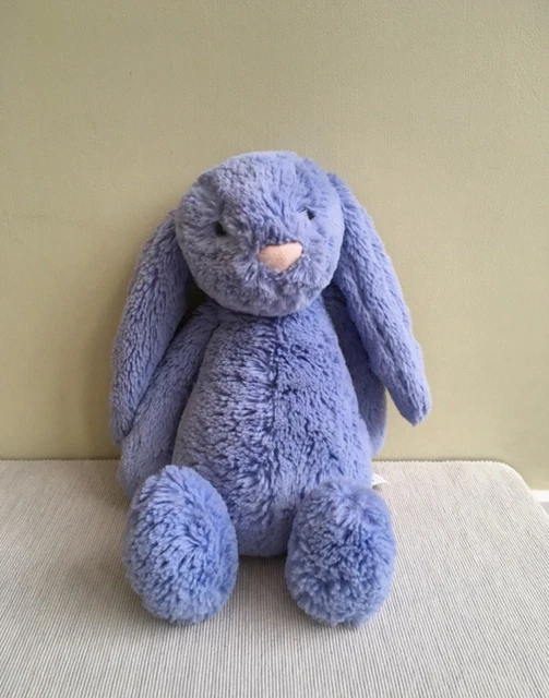 JELLYCAT BASHFUL MEDIUM Bluebell Bunny Rabbit Soft Toy Comforter Baby ...