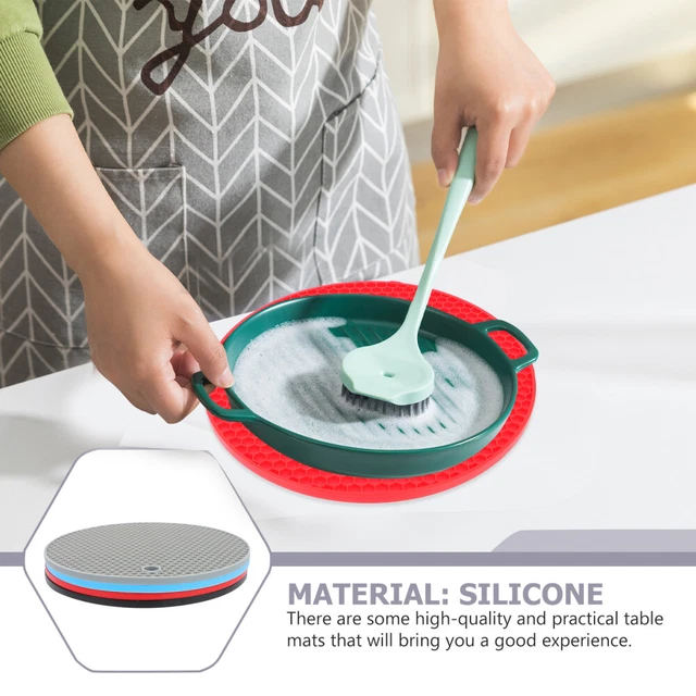 4 pz tappetini caldi per pentole tappetino a nido d'ape in silicone set da tavolo rotondo pannelli isolanti