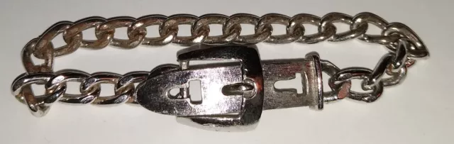 Vintage 80's Avon Silver Tone Buckle Bracelet 7"