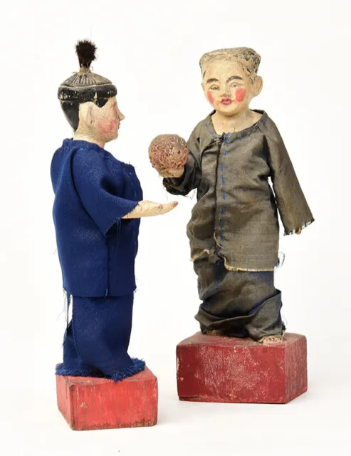 Early 20th Century, A Pair of Burmese Wooden Male and Female Figurines 10