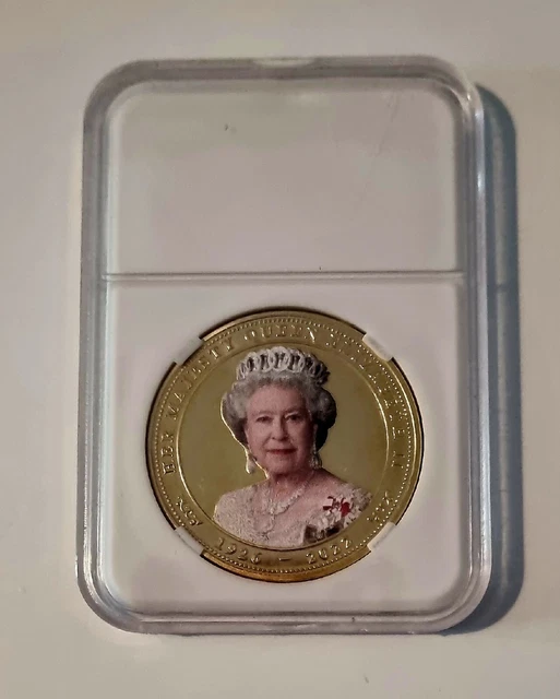 Queen Elizabeth II Memorial vergoldete Münze 1926-2022 - in Vitrine