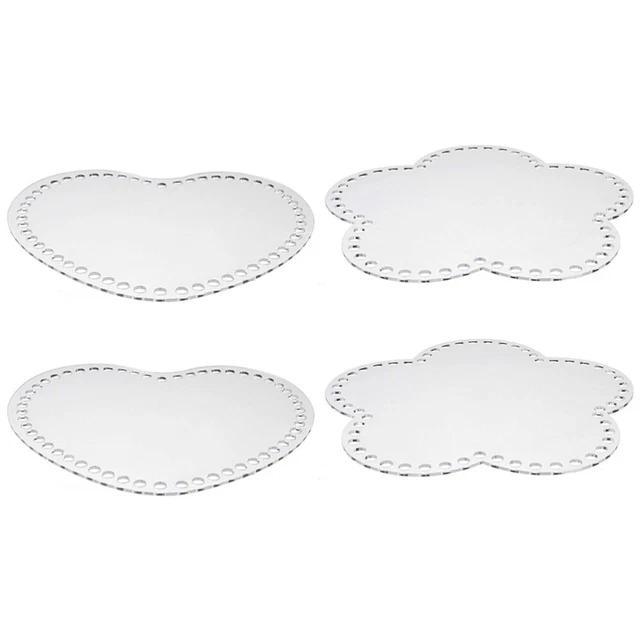 4 piezas Acrílico Hágalo Usted Mismo Bolso Forma Base Manual Ganchillo En Forma de Corazón