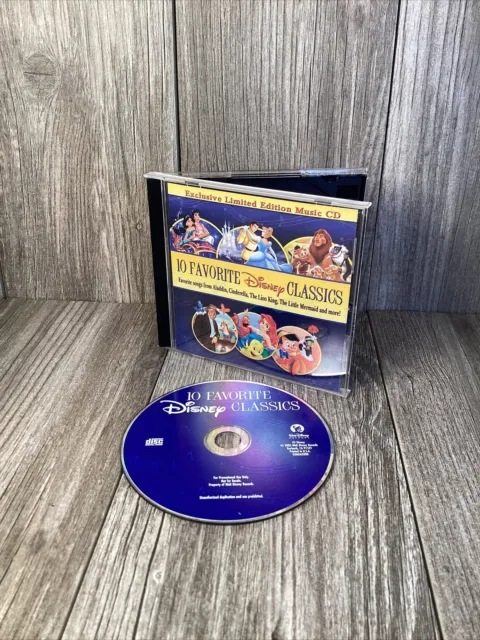 10 Favorite Disney Classics (CD) Aladdin Cinderella Little Mermaid Pinocchio