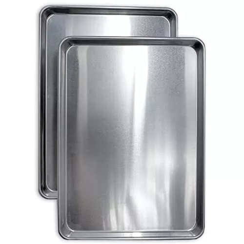 Commercial Quality Cookie Sheet Pan - 2 Pack Aluminum Half Sheet Baking Pan		...