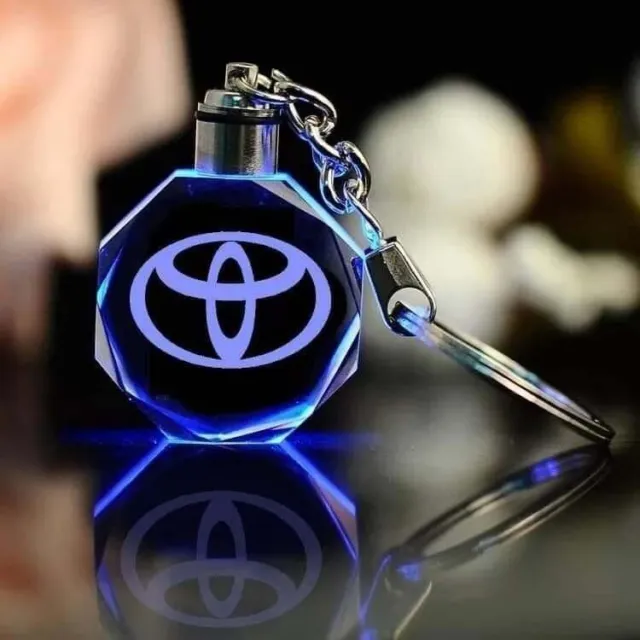 Cheap Crystal Glass Keychains With Car Logo 3D Laser Engraved Inside As Souvenir