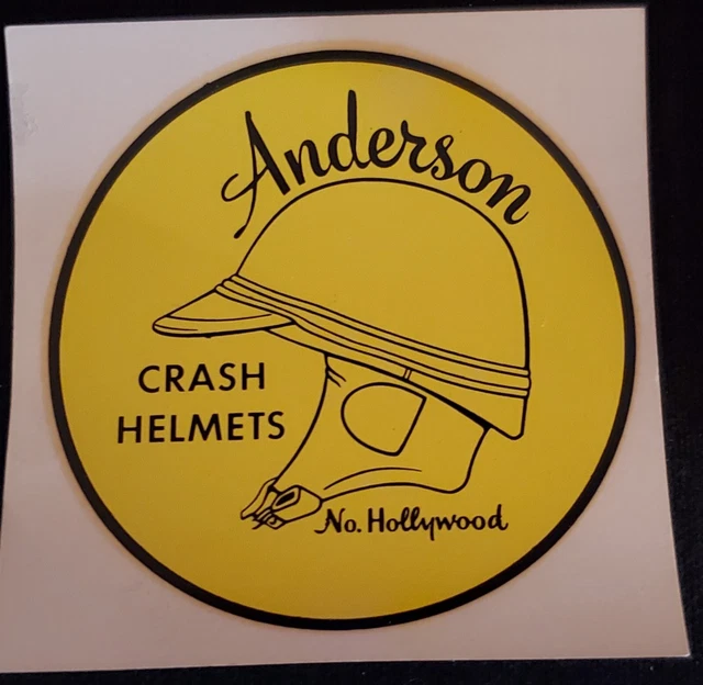 VINTAGE ANDERSON CRASH Helmets Decal Sticker 1960 25.00 PicClick