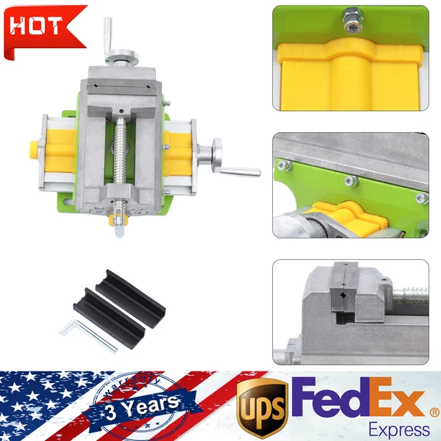 3" X-Y Compound Cross Over Slide Sliding Drill Press Vise Milling Drilling 2 WAY