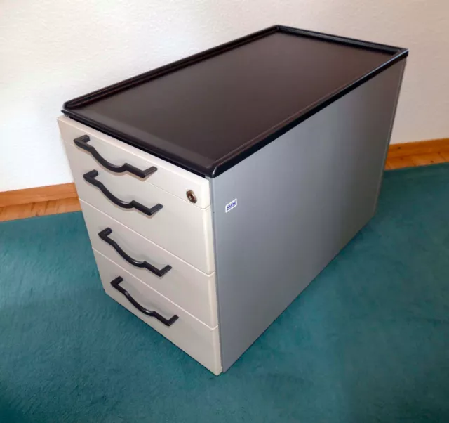 Rollcontainer Bürocontainer Schubladencontainer mit 4 Schubladen - grau