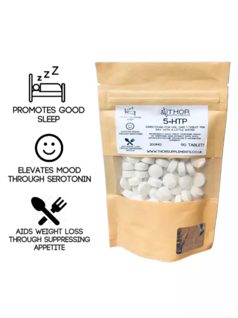 5HTP 200mg – High Strength - 90 Tablets Serotonin Stress Sleep Anxiety