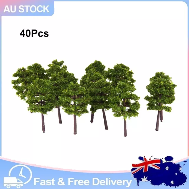 40-Piesces Deep Green N Scale Model Trees For Building Scenery And Layout 5cm AU