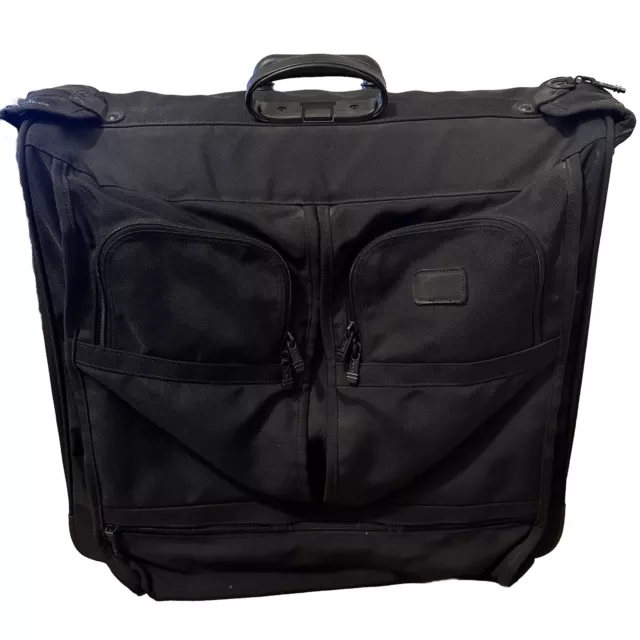 Tumi Black Alpha Wheeled Garment Bag 2233D3 Extended Trip Rolling Wardrobe EUC