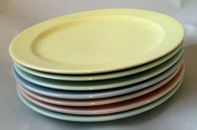 7 Vintage Taylor Smith Lu Ray Pastels 6 1/4" Bread Plates