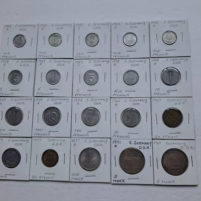 East Germany Coins (DDR) 1948 - 1979 Lot of 20