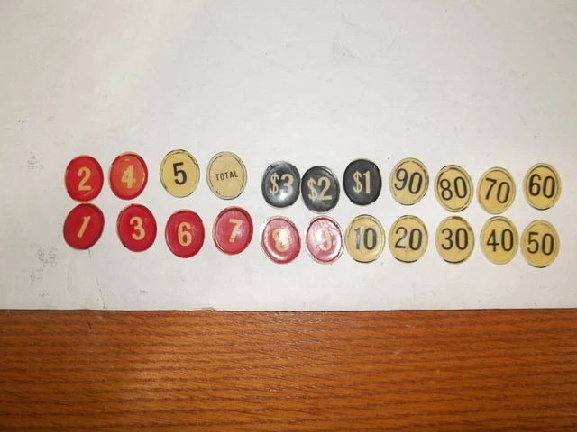 22 ORIGINAL National Cash Register OVAL Key Checks Amount Buttons NCR