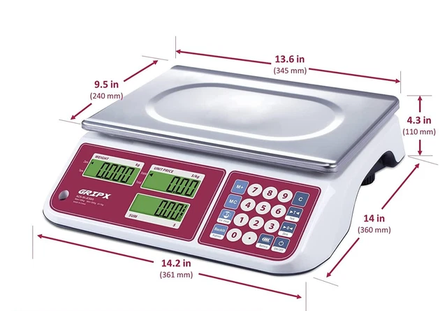 GRIPX LADENWAAGE LED-Anzeige MARKTWAAGE OBSTWAAGE Preisskala 30kg Fleisch M6