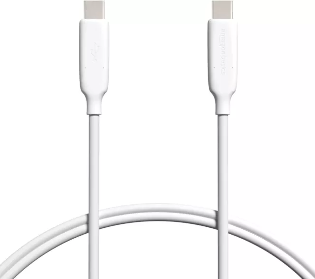 (2) Amazon Basics Fast Charging 60W USB-C3.1 Gen2 to USB-C Cable 3' White $18.78