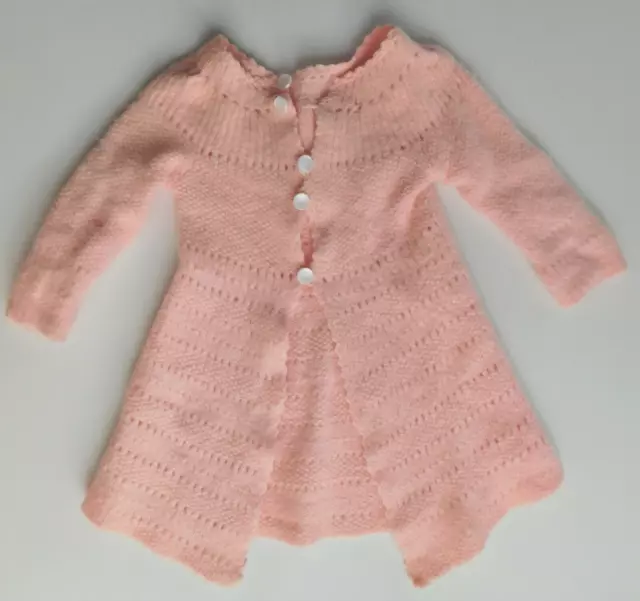 Cappotto vintage neonato rosa maglia anni '40 taglia 14 pollici DISPLAY SOLO M