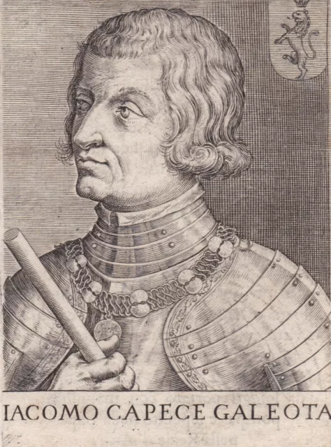 Portrait XVIIe Jacopo Capece Galeota Seigneur de Genouillac & Roche de Glun 1646