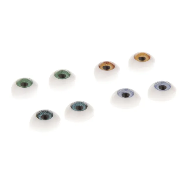 4 Pair Oval Flat Realistic Plastic Eyes for Dolls Repair Making Supplies 5mm
