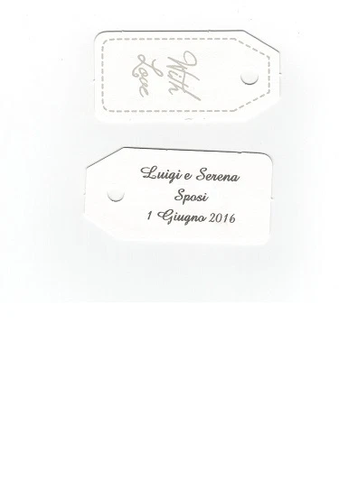 Vinciprova Le Gemme Di Venezia – 30 Bigliettini Bomboniera Personalizzabili Per Matrimonio, Battesimo E Compleanno (4,5x2,5 Cm)