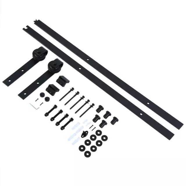 6.6FT Sliding Barn Door Hardware Kit Modern Closet Hang Style Track Rail
