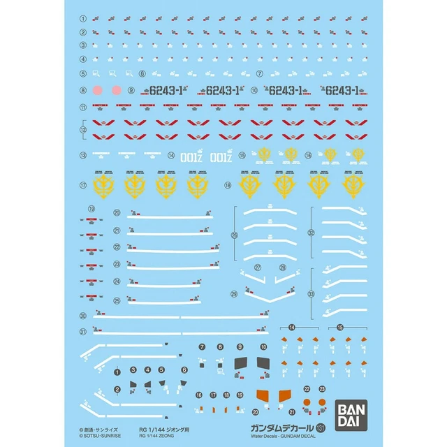 Level B Sticker GUNDAM DECAL 131 RG 1/144 ZEONG (Importación USA) EUR 21,21 - PicClick ES