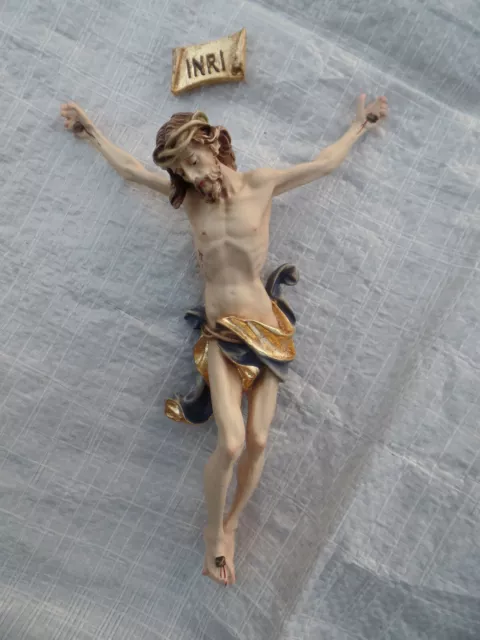 Christus-Körper 20 cm farbig aus Kunstharz Resin Korpus Jesus Heiland für  Kreuz