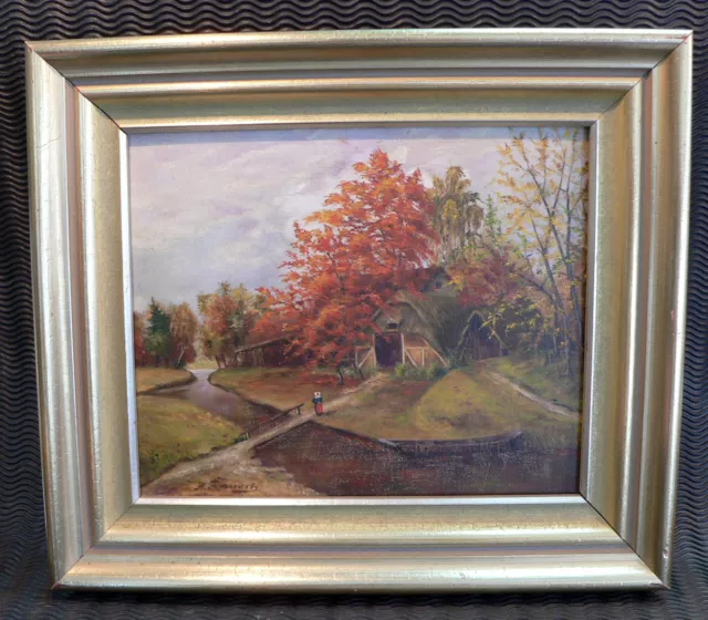 Pintura Al Óleo "Antiguo Kate/Paisaje "Firmado A. Rausch. 1931