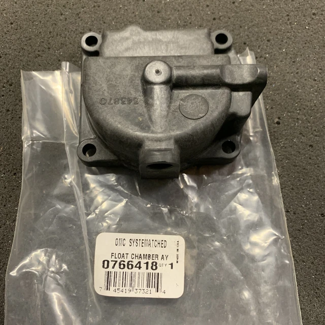 New Old Stock NOS Johnson Evinrude OMC New OEM Float Chamber 0766418