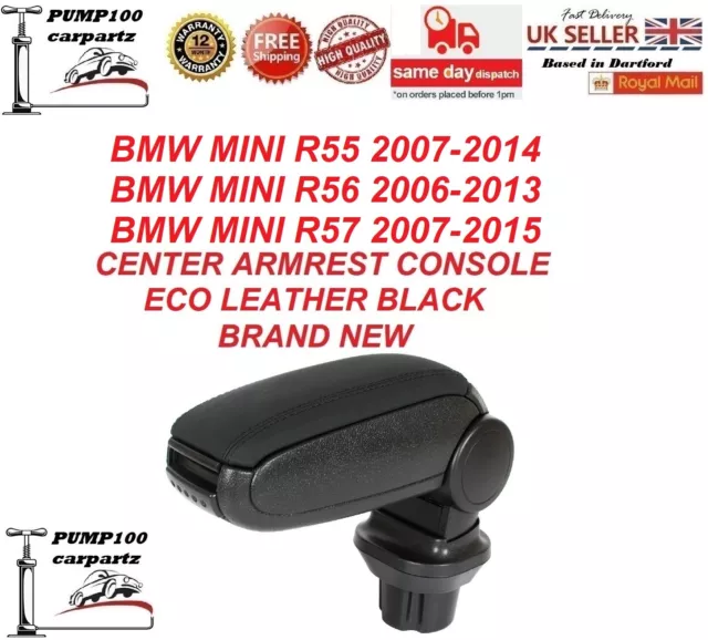 For Bmw Mini R55 Clubman / R56 / R57  Center  Armrest Console Eco Leather Black