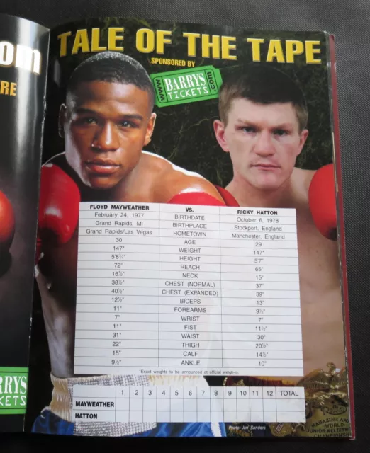 Ricky Hatton vs Floyd Mayweather Official Boxing Programme Dec 8, 2007 Signed 2