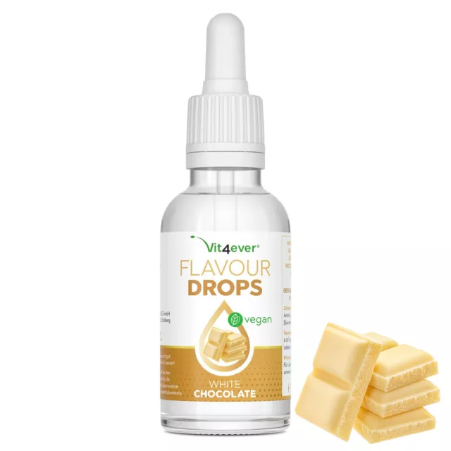 Flavour Drops - 50 ml / 100% vegan o. Kalorien - Aroma-Tropfen Weiße Schokolade