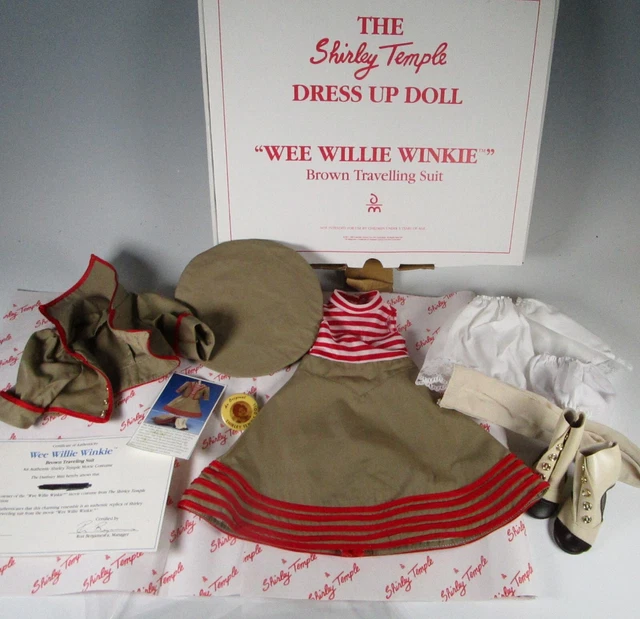 Shirley Temple WEE WILLIE WINKIE  Danbury Mint Dress Up Doll Outfit Box, Pin