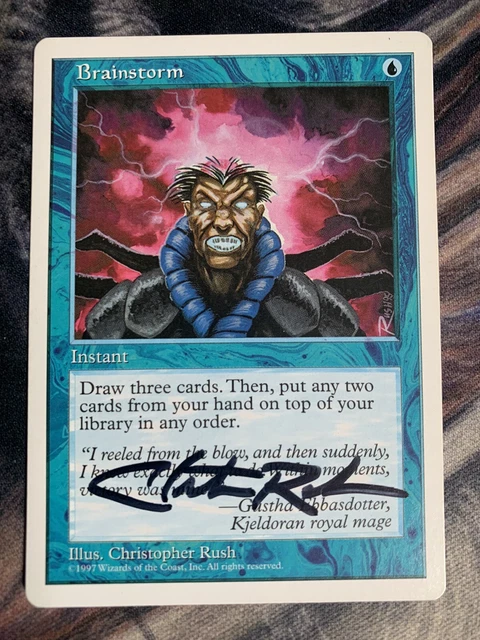 MTG 5TH EDITION Brainstorm X4 Autograph Signed Christopher Rush 