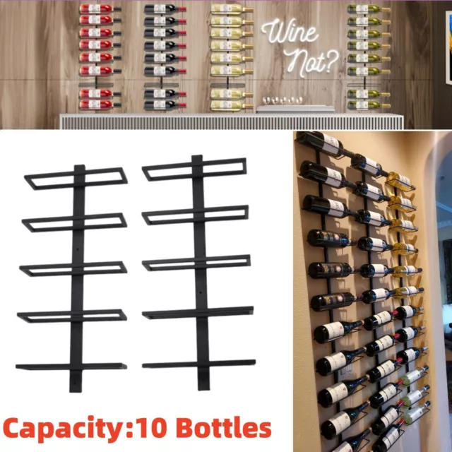 10Bottle Wall Mounted Wine Rack Holder Cellar Storage Display Cabinet Towel Rack