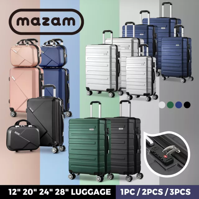 Mazam 1/2/3PCS Luggage Suitcase Trolley Set Travel TSA Lock Storage Hard Case