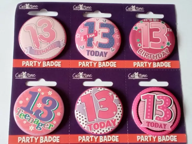 Girls Age 13 Badge 13Th Birthday Party Gift