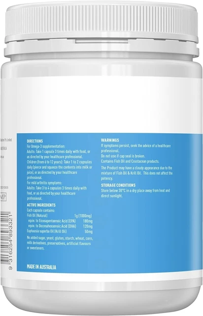 New Fish Oil 1000mg Plus Krill Oil 400 Softgel Capsules | Helps maintain cardio 2