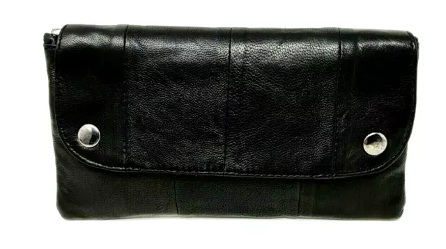 Soft Leather Tobacco Pouch Organizer with Space for Money Black