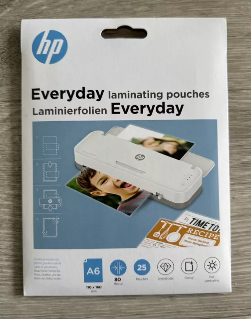 HP Everyday Laminating Pouches A6 80 micron (Pack 25) 9156