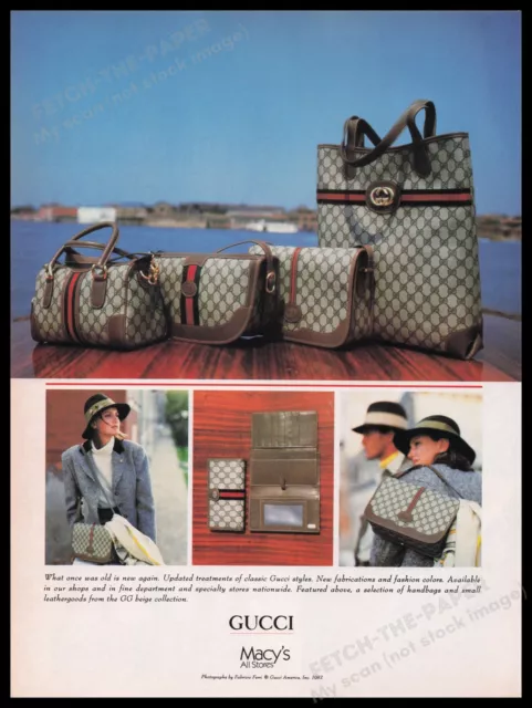 Gucci Handbags Beige Collection 1980s Print Advertisement Ad 1987 Purse Wallet