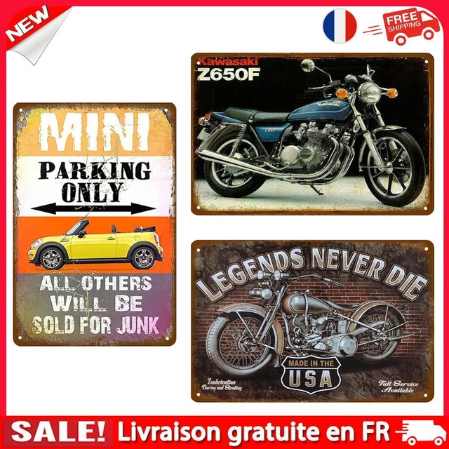 fr Home Weatherproof Retro Chic Car Sign Iron Painting Wall Drawing Art Template