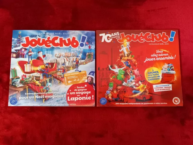 Lot 2 Catalogues de jouets JouéClub Noël 2021 & 2022/416 pages/Comme neufs