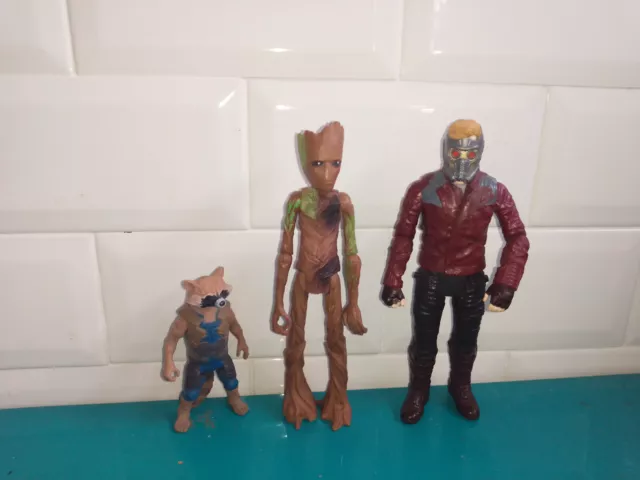 0708236 Lot figurines marvel 2017 hasbro les gardiens de la galaxie rocket groot