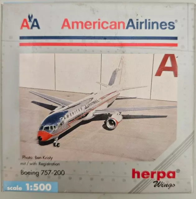 Herpa Wings American Airlines Boeing 757-200 Diecast Model #503846 NIB 1:500