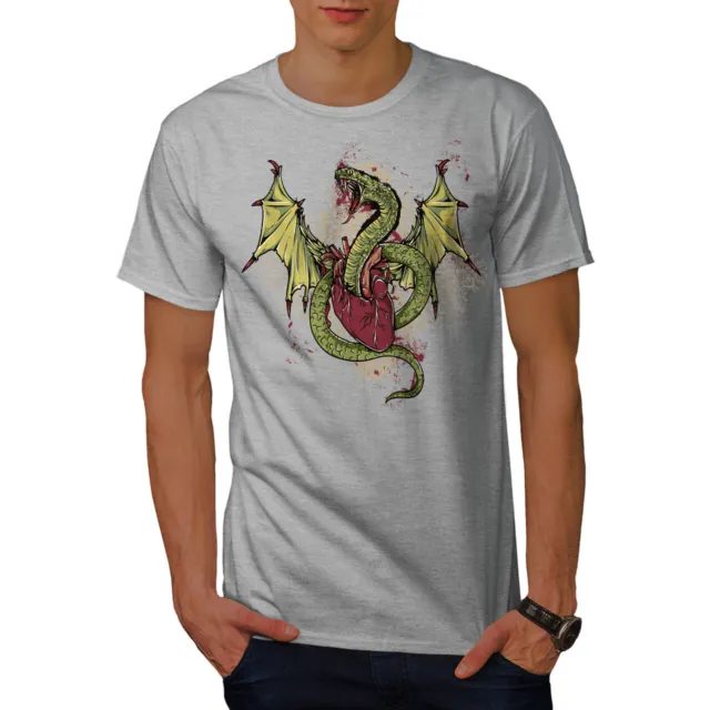 Wellcoda Mystical Dragon Fantasy Mens T-shirt, Snake Graphic Design Printed Tee